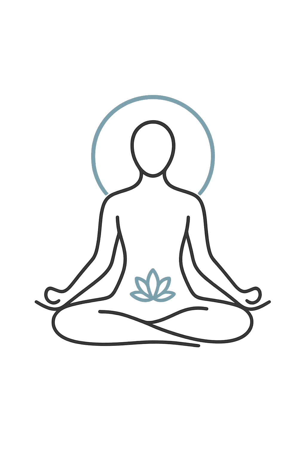 Minimal Line Art — Meditate & Lotus