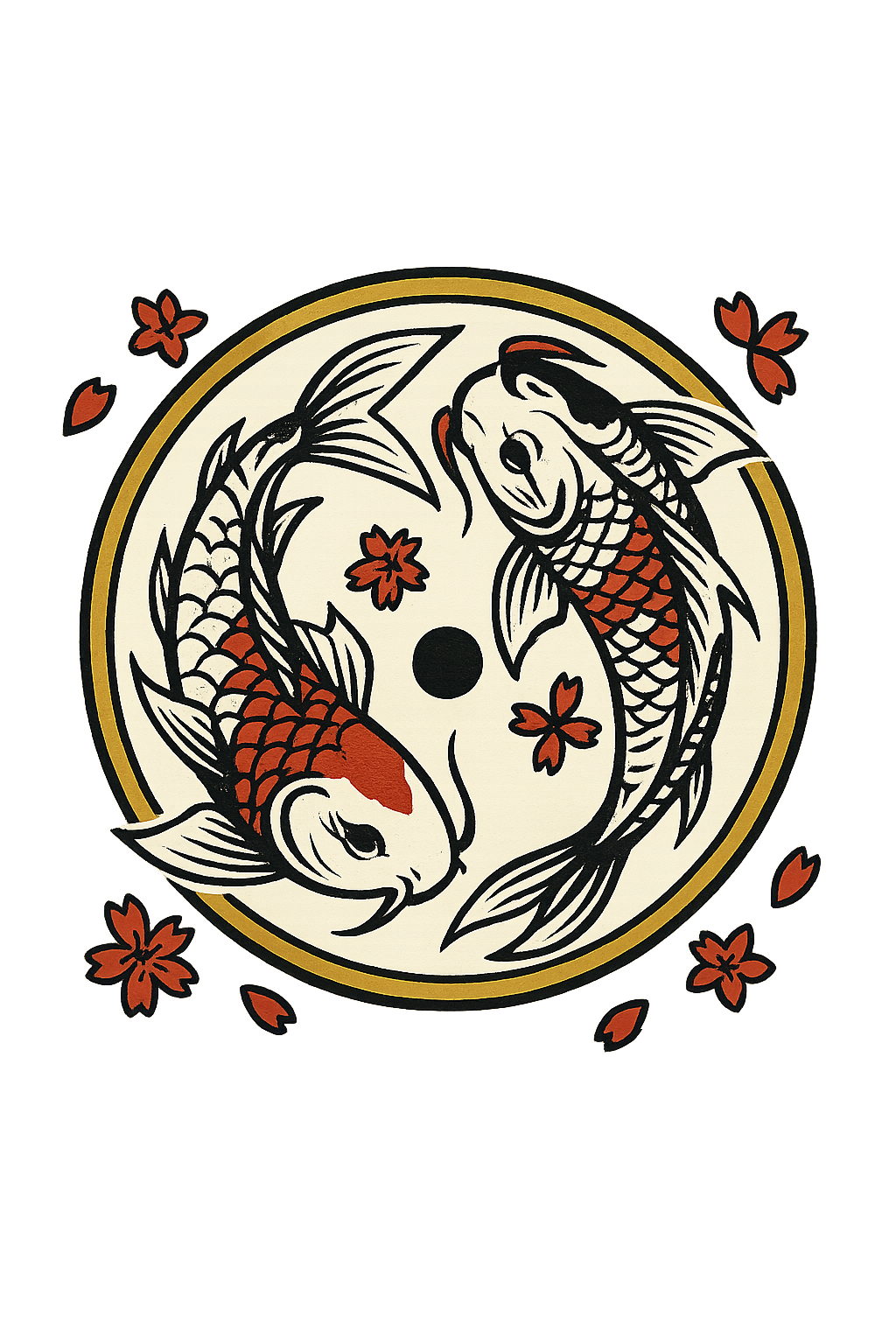 Koi Yin-Yang Crest — Sakura Ink