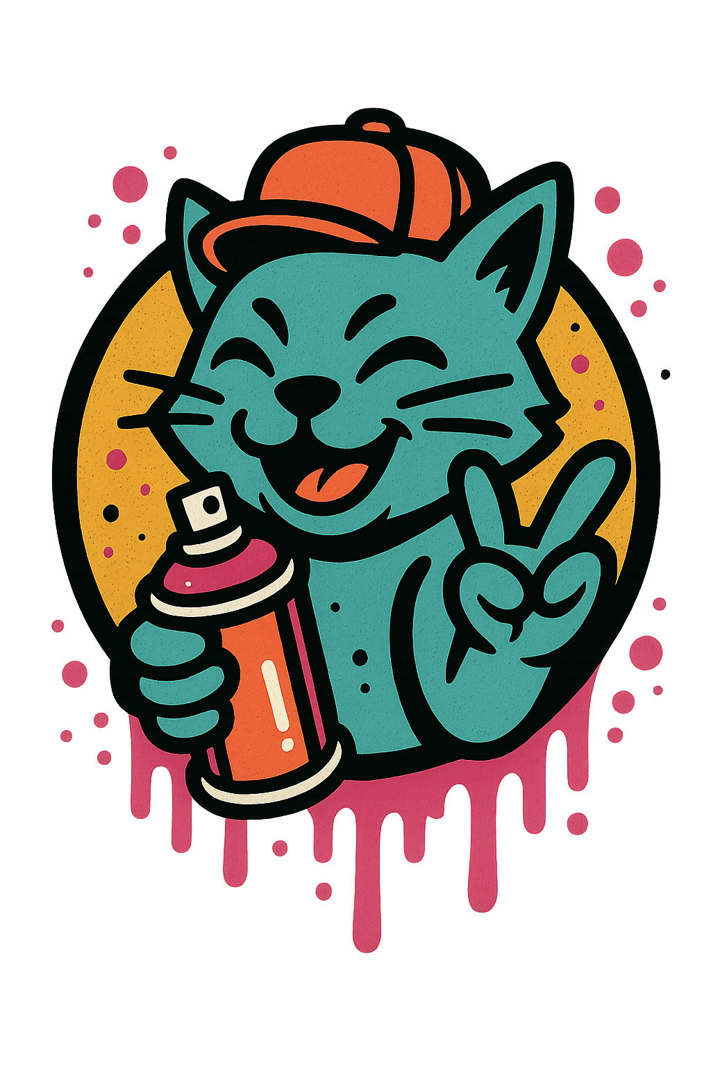 FORFAIT DE BASE - Graffiti Cat — Sticker Badge