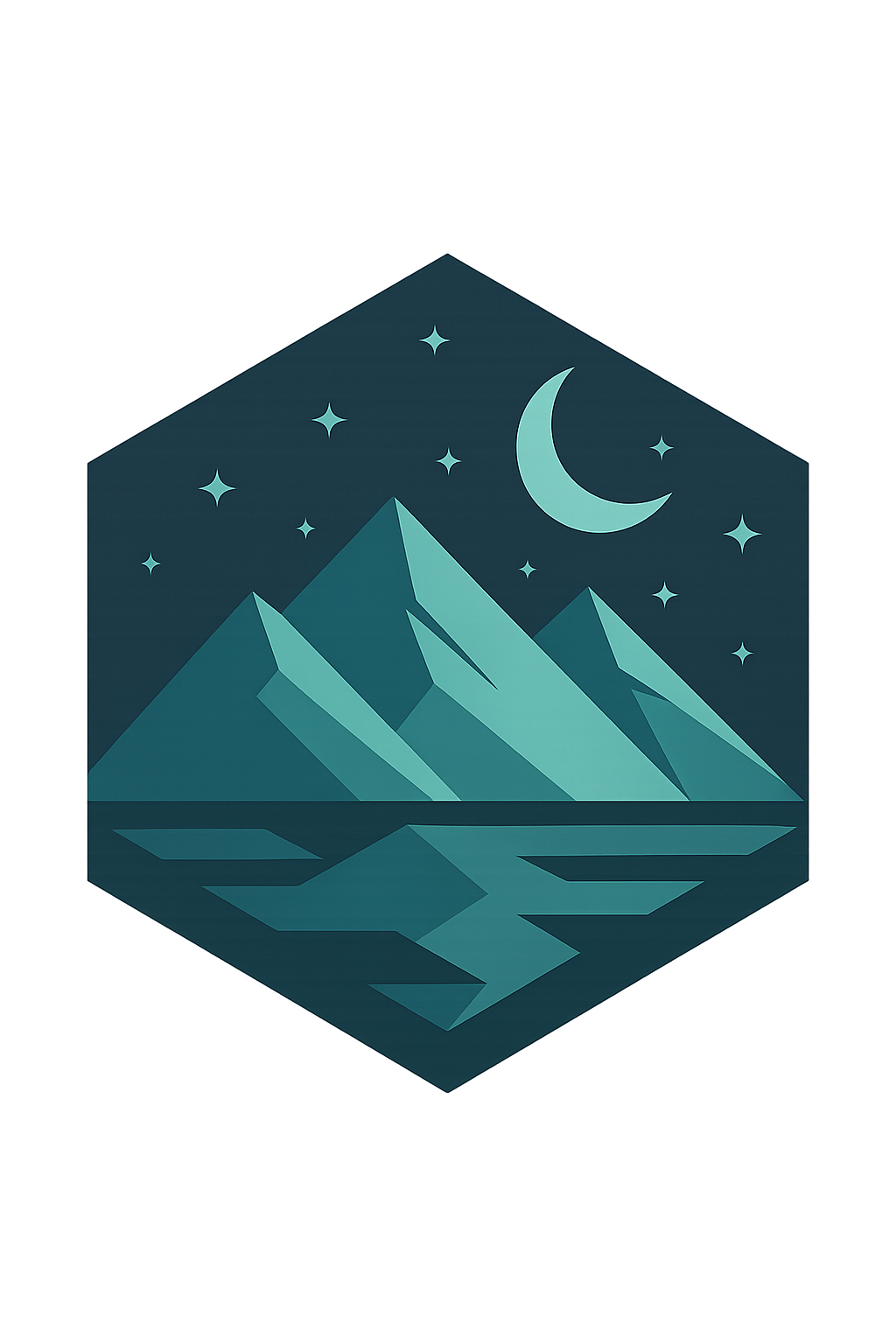 Hex Night — Low-Poly Mountains